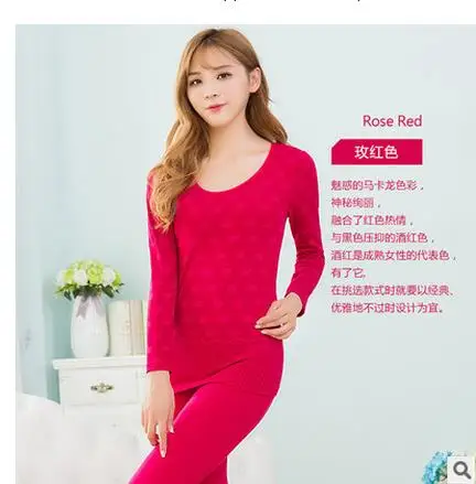 Jinsen Aite, новое зимнее хлопковое термобелье, женское нижнее белье с круглым вырезом, большие размеры, женское нижнее белье, подштанники JS59 - Цвет: Rose red