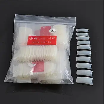 

500pcs/bag Fake Nail Tips 10 Sizes Half CoverFrench Nail Tips DIY Salon False Nail Art Wholesale Free DHL Fedex TNT