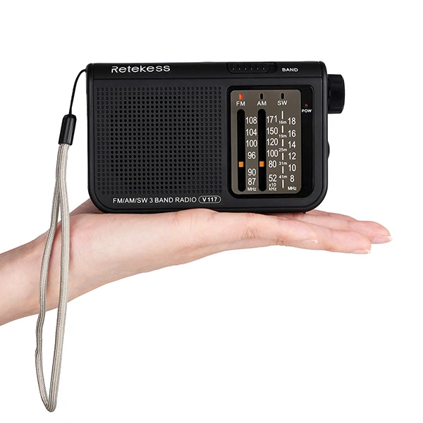 Retekess V117 3 диапазона FM/AM/SW радио на батарейках аварийный радиоприемник Портативная радиостанция F9207A