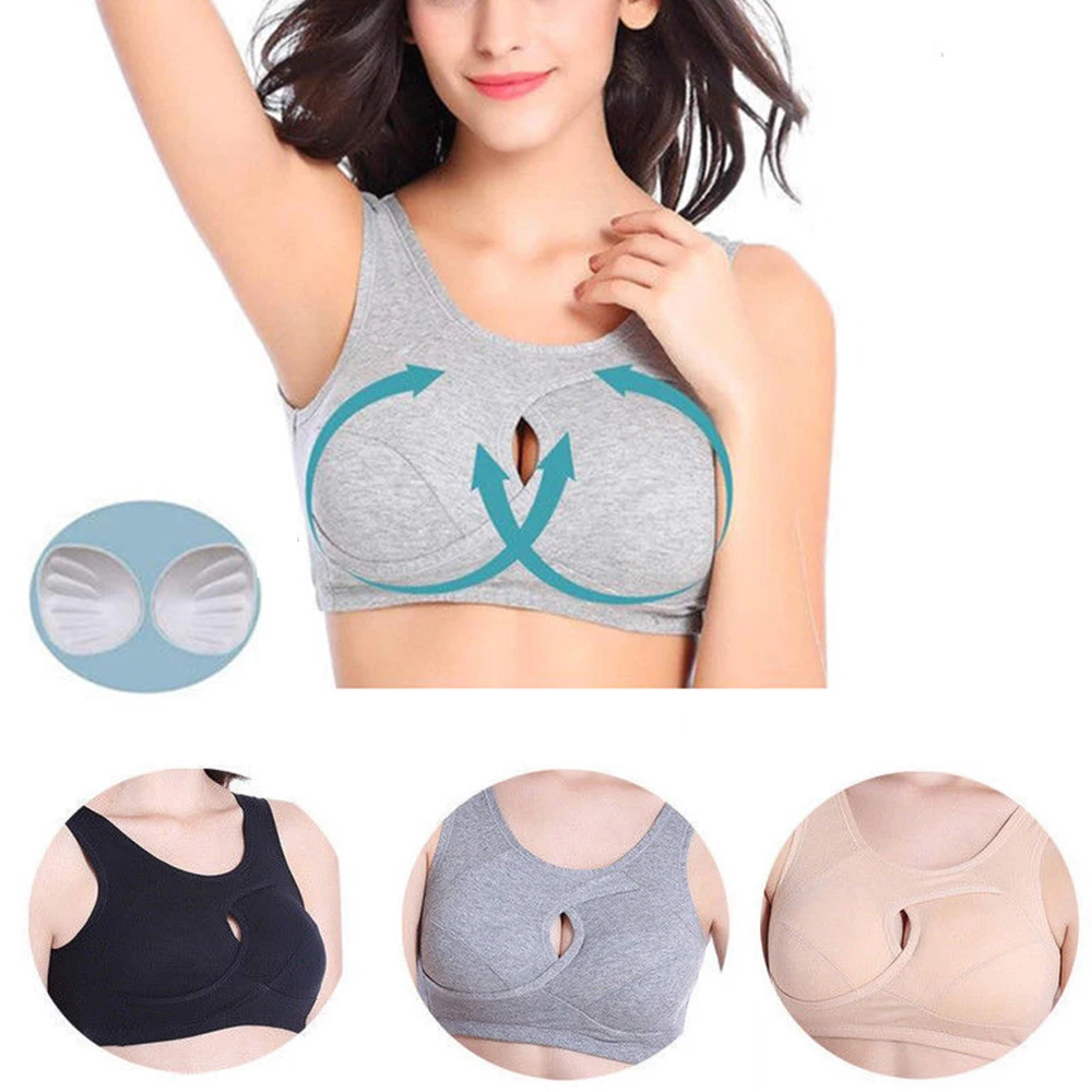 

Women Anti-sagging Bra Push up Adjustable Underwired Bras Sleeping Cotton Underwear Brassiere