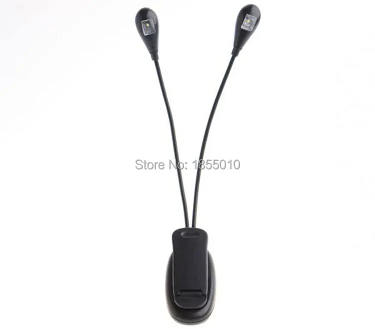  LED Reading Lamp Dual Arms 2 LEDs Flexible Book Sheet Music Stand Light Reading Light Student Dormi - 32731675551