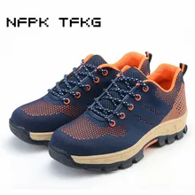 Новое поступление, Мужская Повседневная дышащая в сеточку, стальной носок, рабочая летняя обувь, Нескользящие ПРОКАЛЫВАЮЩИЕ защитные ботинки, большие размеры