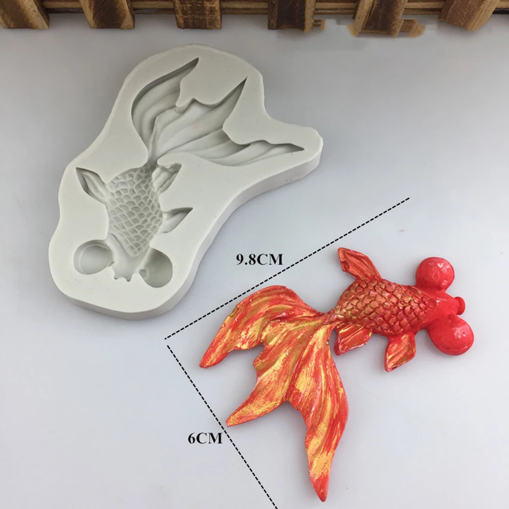 

Silicone Goldfish Cake Mold Fondant Lucky Fish Mold Candy Chocolate Molds DIY Summer Party Cake Decorating Tools 11x8.5x1.5CM