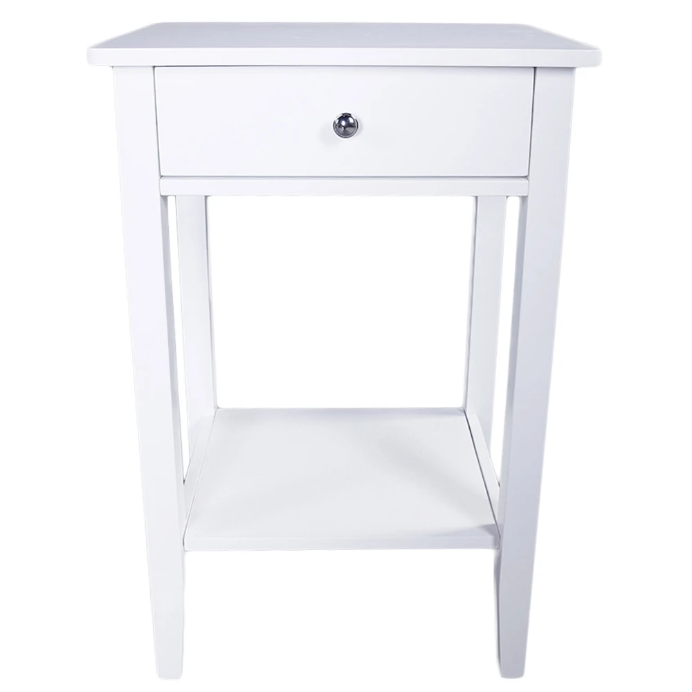 

Two-layer Bedside Table Coffee Table with Drawer White