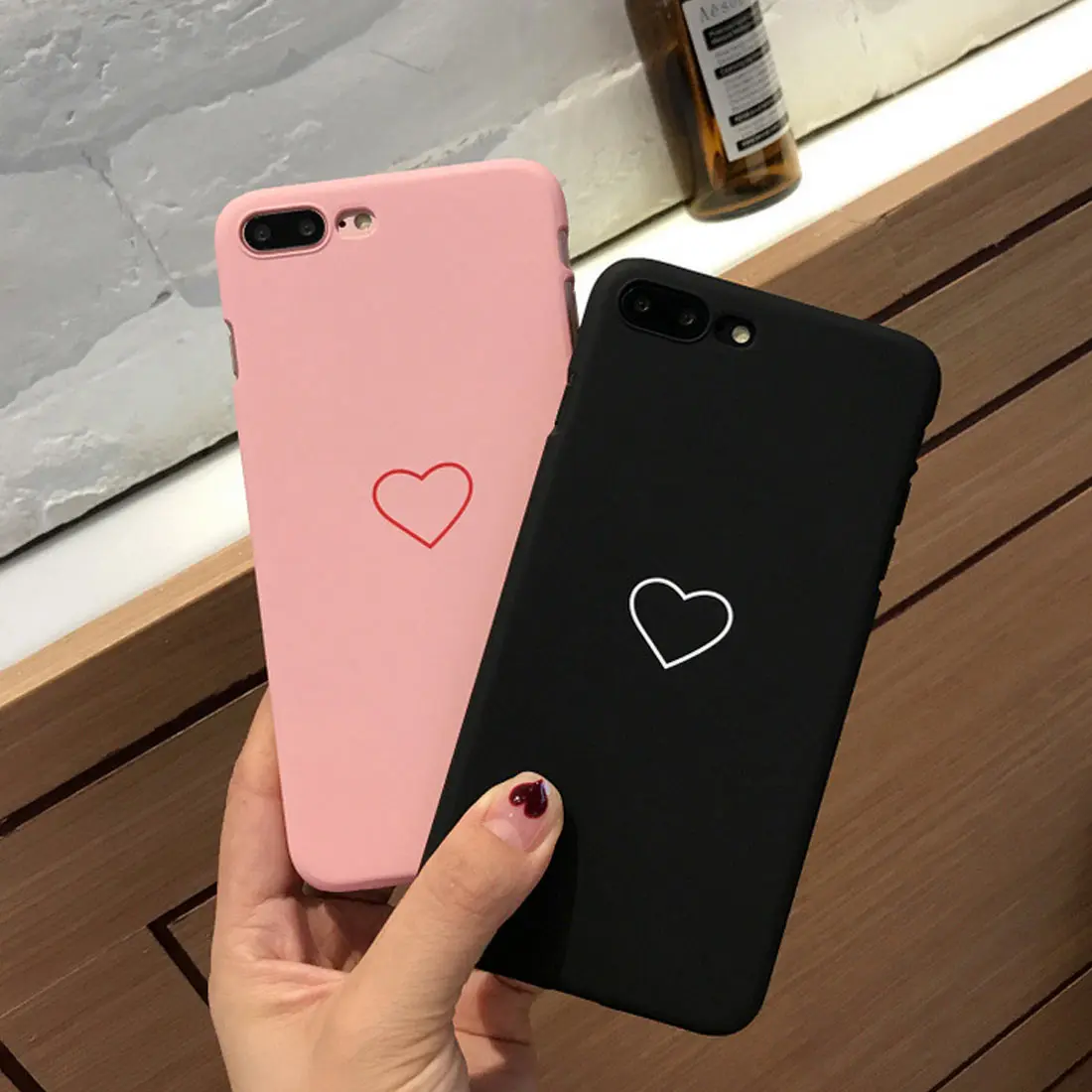 

Lovely Heart Print Back Cover For iPhone X XR XS MAX 8 7 6 6S Plus 5 5S SE Phone Case Hard PC Cases Coque For iPhone 7 8 Plus
