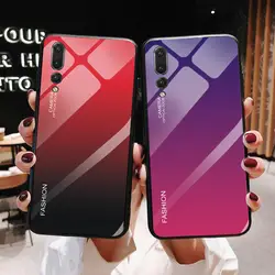 P20 градиентный закаленное стекло чехол для huawei P20 Lite 2019 противоударный чехол для huawei P20 Pro закаленное стекло чехол P20 Lite