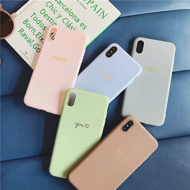 

Love heart Silicone Phone Case For iphone X XS max XR 7 8 6 6s Plus Fashion Couples Soft TPU Cover Cases For iphone 7 Case Capa