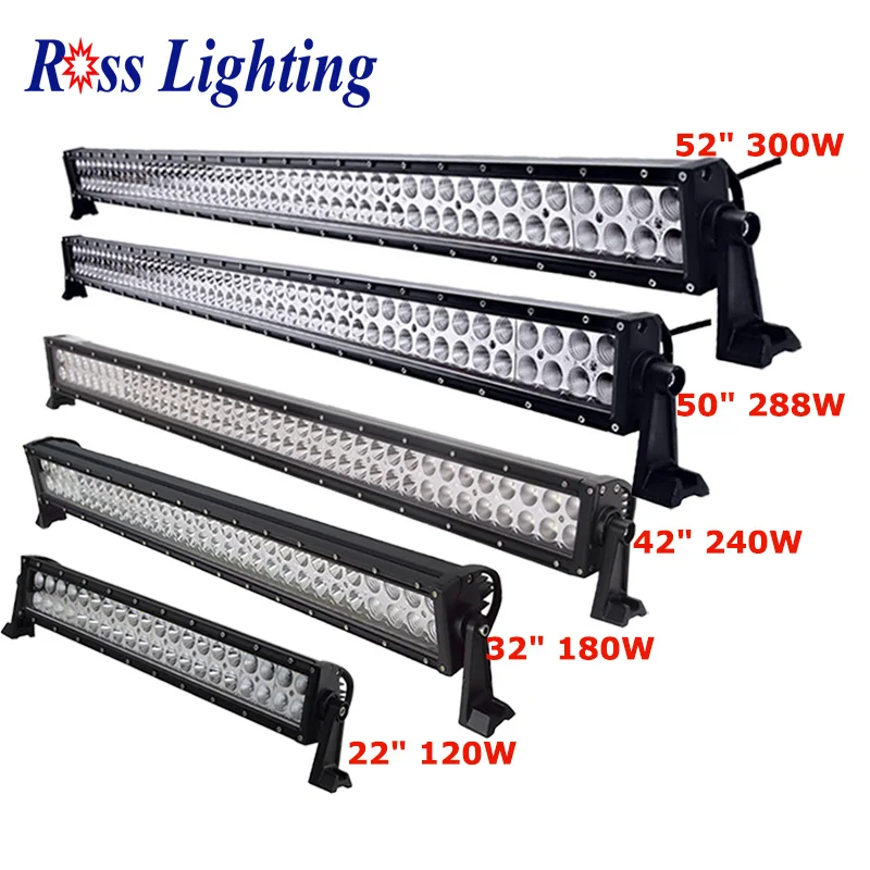 Прямые 22 большие размеры 32-42 50 52 дюйма 120 Вт 180W 240W 288W 300W светодиодный рабочий