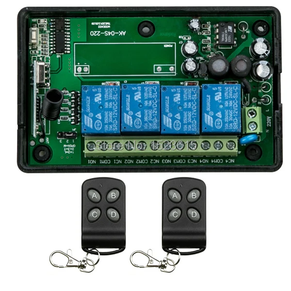 

Smart Home 85v~250V 110V 220V 4CH RF Wireless Remote Control Relay Switch Security System Garage Doors,Gate Electric Doors