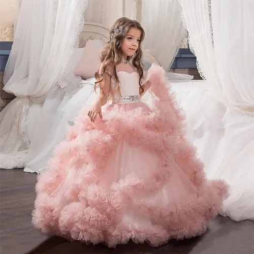 Blush Rosa 2017 Prima Comunione Abiti Per Le Ragazze Abito di Sfera nube In  Rilievo di Lusso Bambini Spettacolo Del Vestito Prom Dress Vestido De  Daminha|communion dresses|first communion dresseskids pageant dresses -