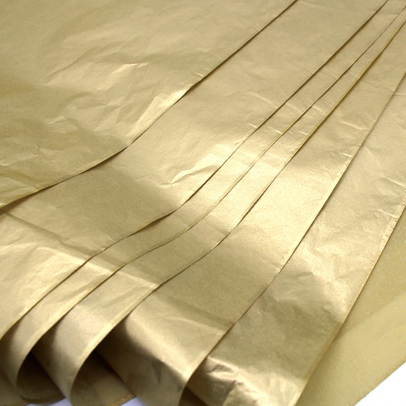 

50pcs Gold Tissue Paper Wrapping PaperTissue Paper Floral Wrapping Paper Home Decoration Festive Party Packaging Paper