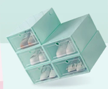 Комплект из 3 предметов, 6 шт 9 шт./компл. коробка для обуви шкаф для обуви с утолщенной и перевернутой обуви приемная коробка прозрачный шкаф с ящиками для хранения - Цвет: 6pcs apple green