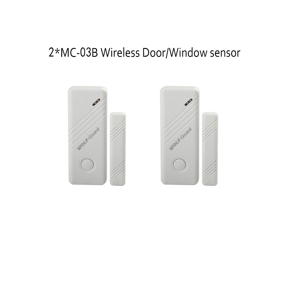 2pcs/lot Wolf-Guard Wireless Contact Door&Window Sensor Intelligent Gap Detector Magnet for Home Alarm Security Burlgar System