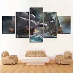 Изображение современные печатные Wall Art 5 шт. корабль на море пейзаж живопись холст Framework модульная Декор Гостиная или Спальня