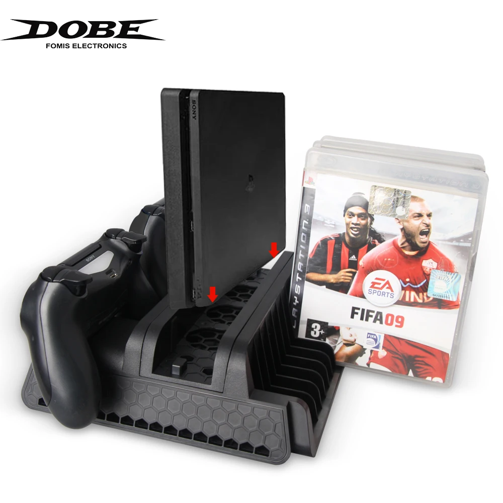 ДОБЕ 4 в 1 PS4/PS4 Slim/PS4 Pro Multi Функция контроллер зарядная станция с охлаждающим