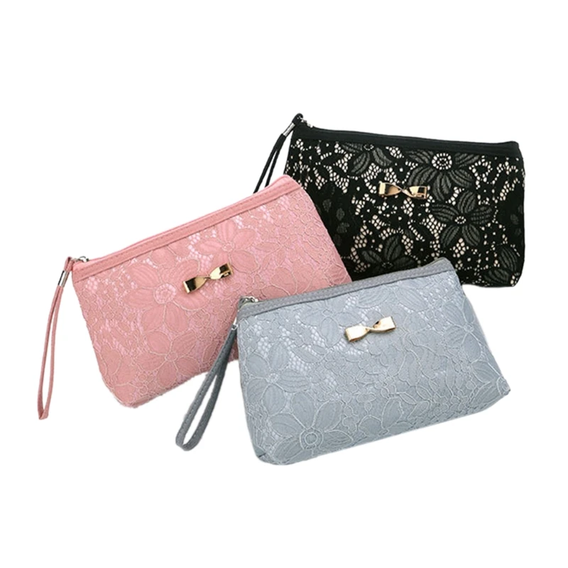 

Nylon Organizer Pouch Pencil Case Handbag Lace Cosmetic Makeup Purse Wash Bag