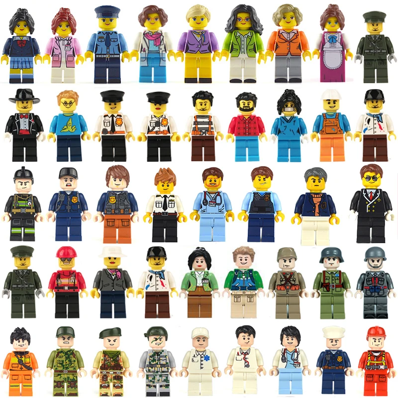

50pcs/lot City Figures Building Blocks DIY Brinquedos 2019 Boys Girl Toys Gifts Bricks Figure For Children Kid Gifts