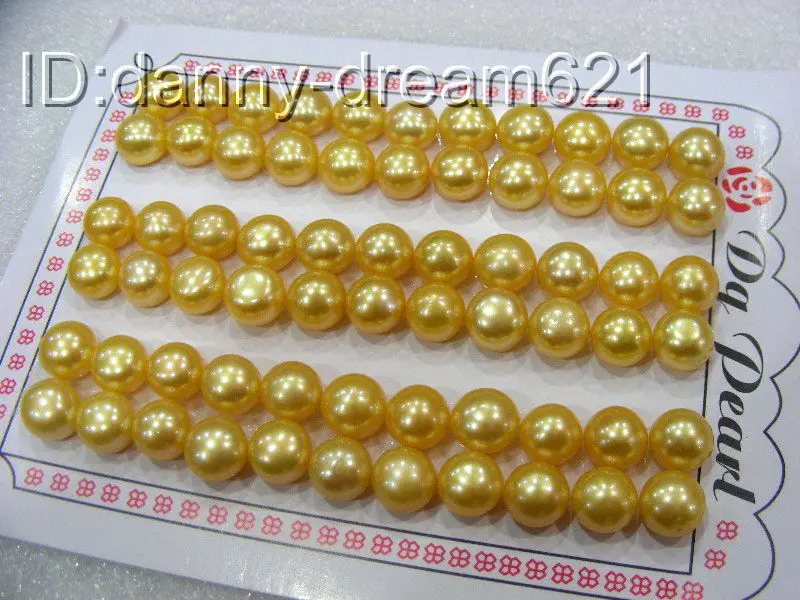 Free shipping@ wholesale 33pair 8mm genuine gold round freshwater pearls earrings n080