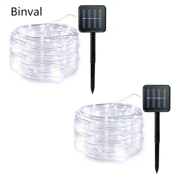 

Binval Solar Rope Lights 120 LEDs Holiday Lighting Christmas Decoration Mariage Fairy Lights Party Wedding Decoration 2 Pieces