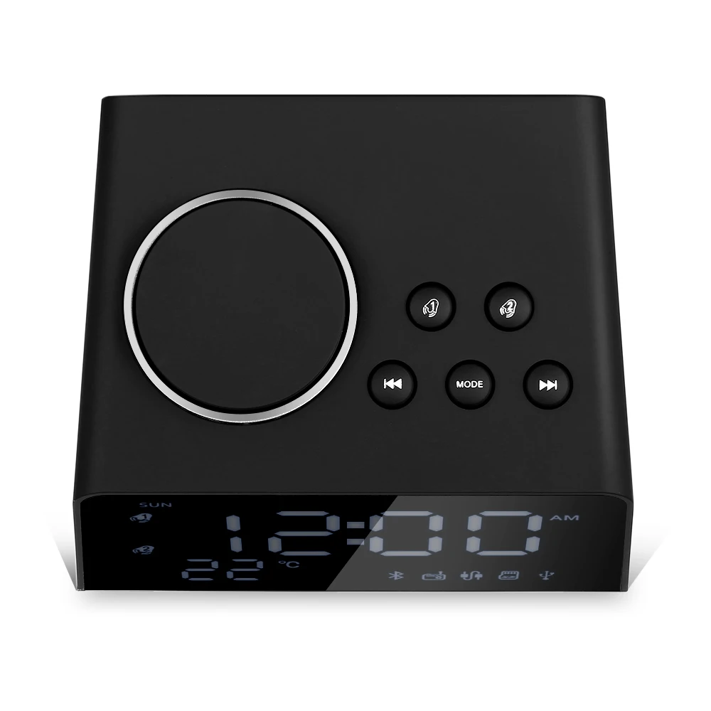 Цифровой Будильник Bluetooth радио будильник динамик температура 2 usb порта светодиодный дисплей украшение дома Повтор Настольные часы