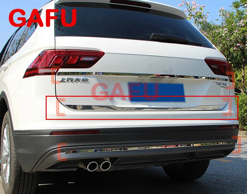 Car Accessories For VW TIGUAN MK2 Door Sticker Stainless Steel back door Tailgate trim