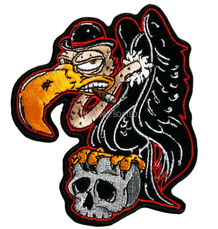 

4" BUZZARD VULTURE WITH SKULL MOTORCYCLE JACKET VEST BIKER PATCH MILITARY Embroidered iron on patch dia de los muerto CHIHUAHUA