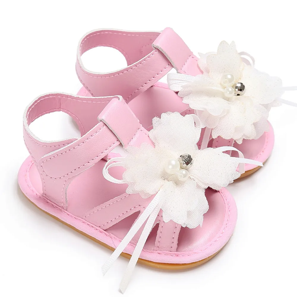 

Toddler Summer Girl Crib Shoes Newborn Flower Anti-slip Baby Sneakers Sandals 2019 new girls sandals princess baby girl shoes #4