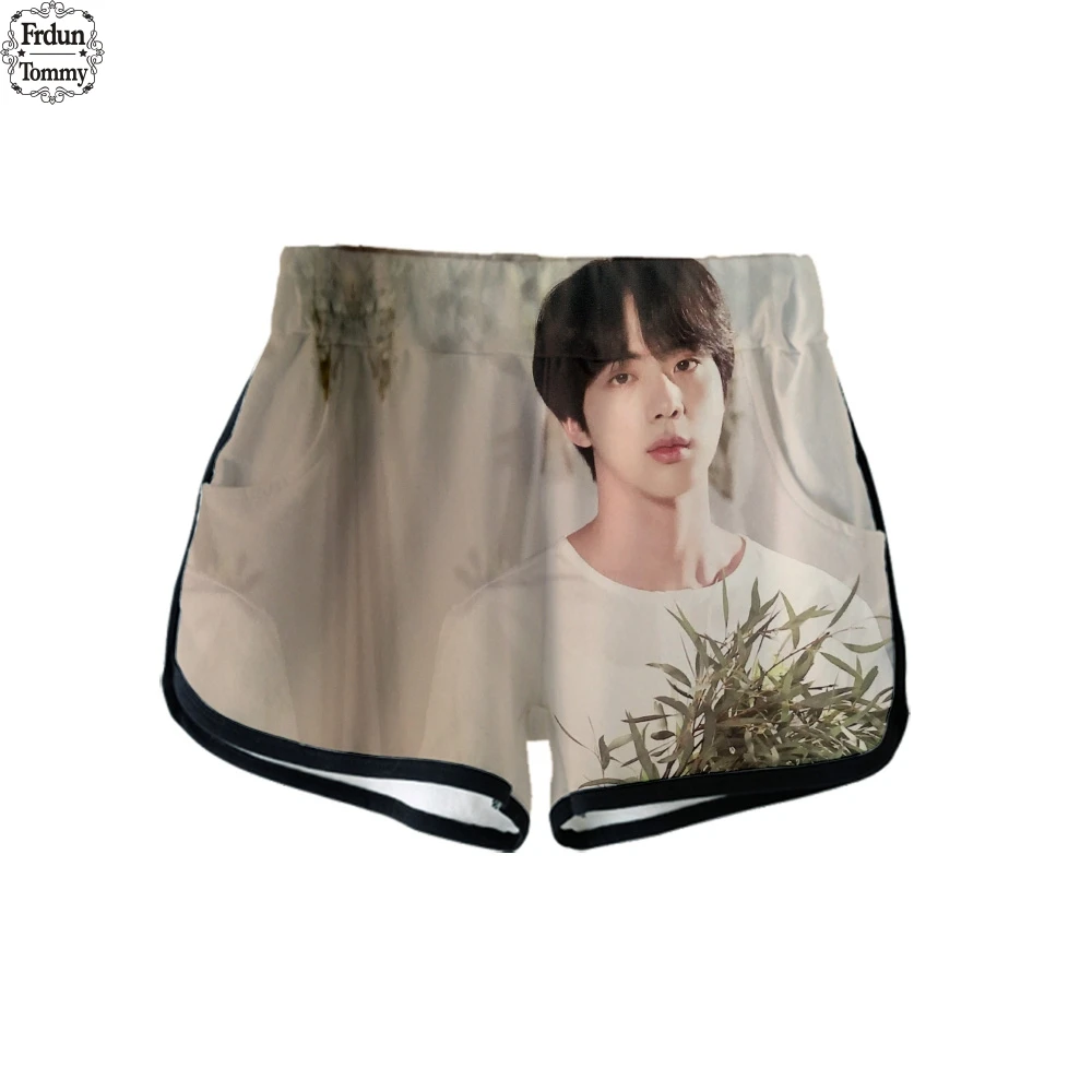 Frdun Tommy BTS K-pop 3D модные шорты 2019 Bangtan мальчики Хип-хоп эластичный пояс х/Б мужские шорты Корея Вентилятор повседневные короткие XS-2XL