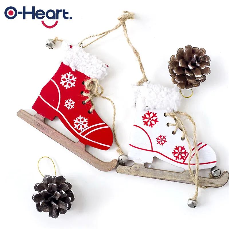

Christmas Tree Decorations Sleds Boots Wooden Christmas Tree Snowflake Pattern Ornaments Children Gifts Craft Pendant For Home