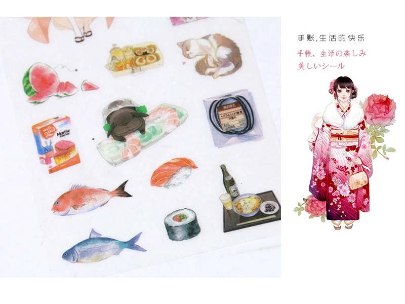 Girl Cartoon Stickers Anime Cute Kawaii Sticker Mobile Phone Book Gift DIY Ablum Diary Scrapbooking decoration label Stickers