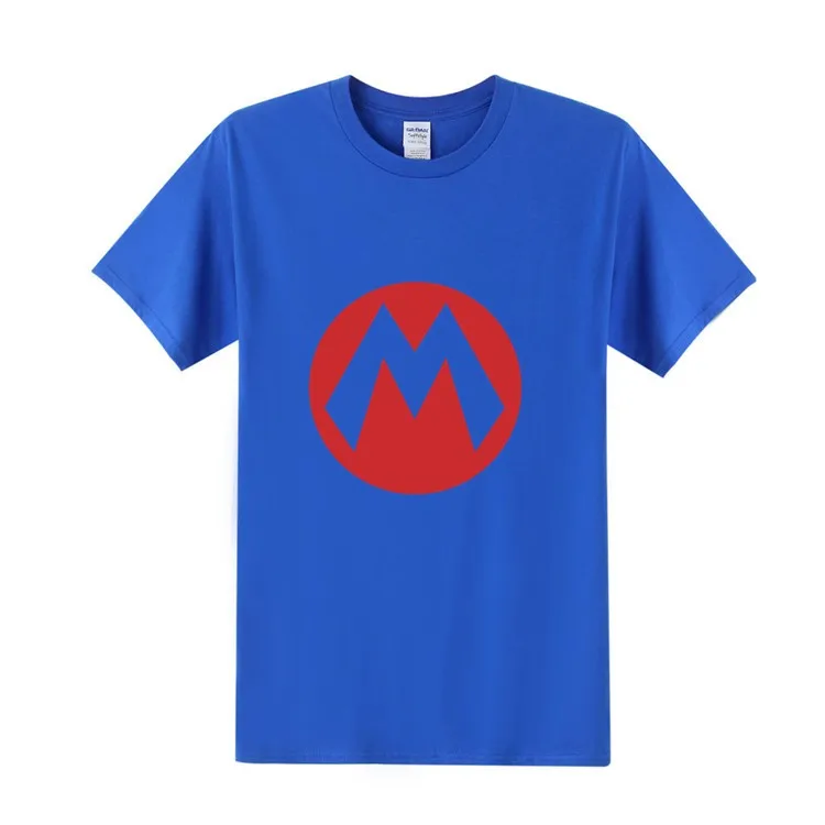 Футболка Super Mario летние новые мужские футболки с героями мультфильмов модные хлопковые футболки с короткими рукавами и круглым вырезом, мужские женские блузки OT-286