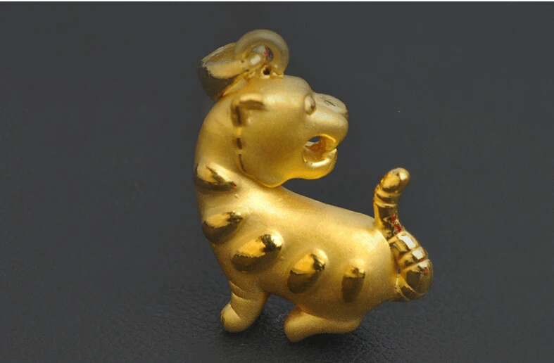 

Pure 24K Yellow Gold Pendant / 3D Bless Men's Tiger Pendant 1.66g