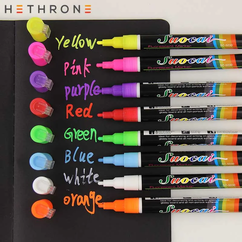 Hethrone 4/6/8/12 Маркер ручки для люминесцентных иск Пастель картина перо искусство