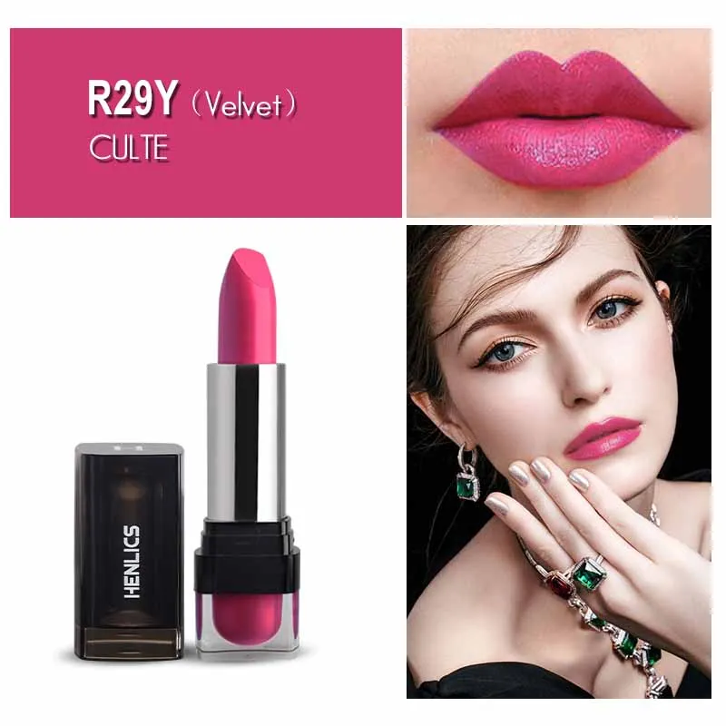 HENLICS Brand 28 Colors Gorgeous Velvet Waterproof Matte Lipsticks  (1)