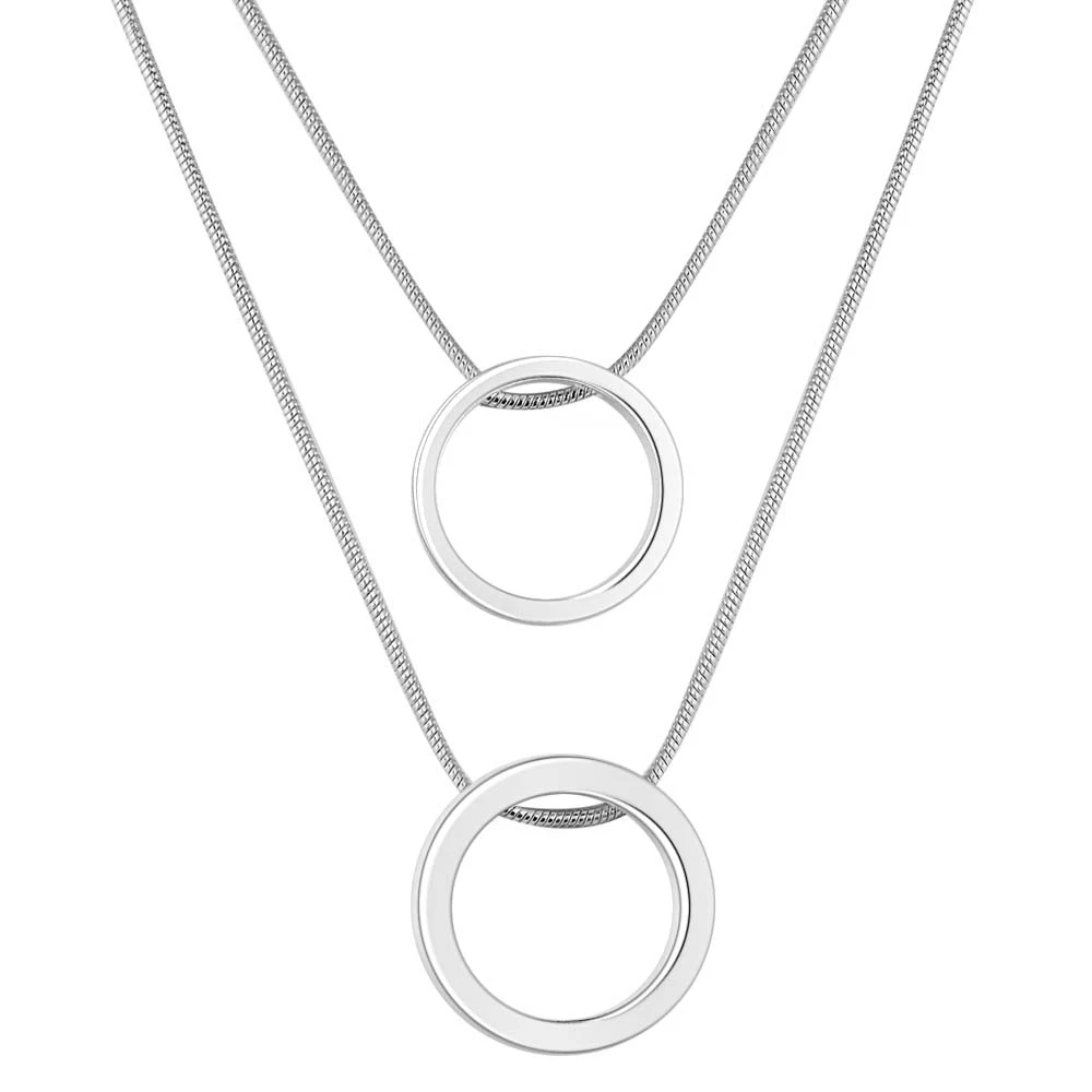 Серебряное ожерелье, 925 модное посеребренное ювелирное ожерелье с двумя кругами/NSDFDFA BFLAFAOV AN480