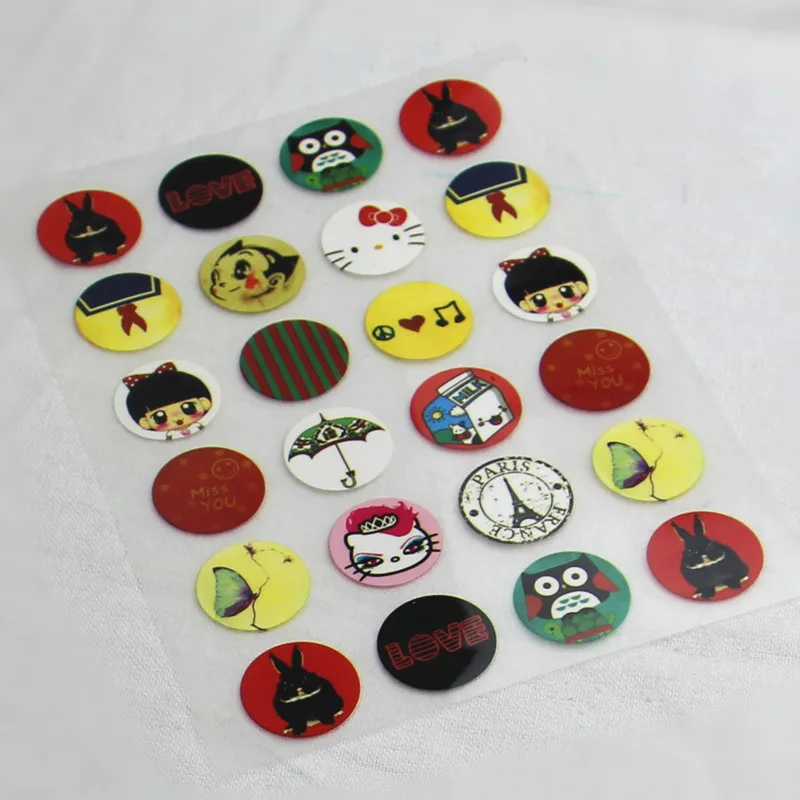 

24Pcs 2cm Cartoon Offset Press Iron-on Patches for Clothing Offset PET Transfer DIY Scrapbooking Materails Patches Doll Cloth