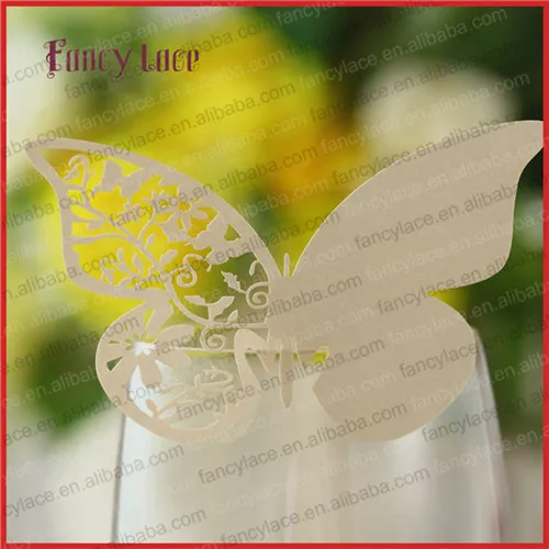 

60PCS Hot sale Laser Cutting Butterfly Wedding Decorations, Place Name Cards, Most Popular Wine Glasses Cards Event Party Decor