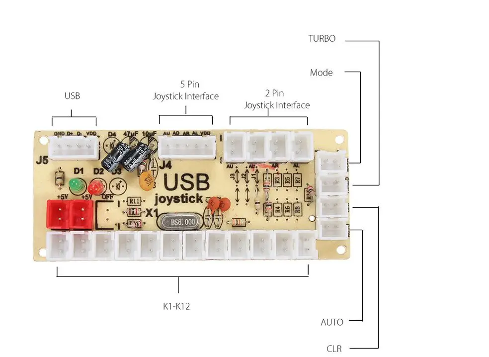 Jamma аркадный Шкаф DIY Kit Zero Delay USB игровой контроллер для подключения ПК Джойстик в американском стиле 4/8 кнопки