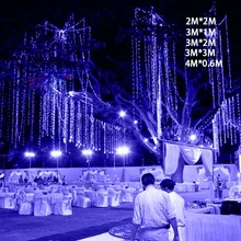 4*0.6/3*1/3*2/3*3m led curtain lamp icicle fairy string light fairy Christmas light for Wedding home party decoration 220V EU pl