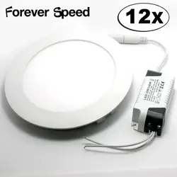 12 шт Светодиодный светильник встраиваемый лампа для кухни для ванной 265 V AC 6 W светодиодный Панель огни теплый белый ультра-тонкий