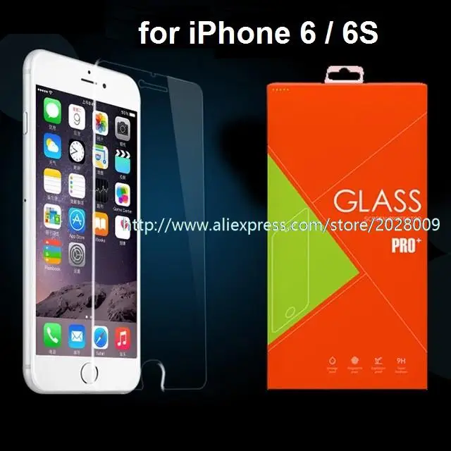 800pcs/Lot for iPhone 6/6S 4.7inch 0.26mm High Quality Premium Real Tempered Glass Screen Protector w/ Retail Pack
