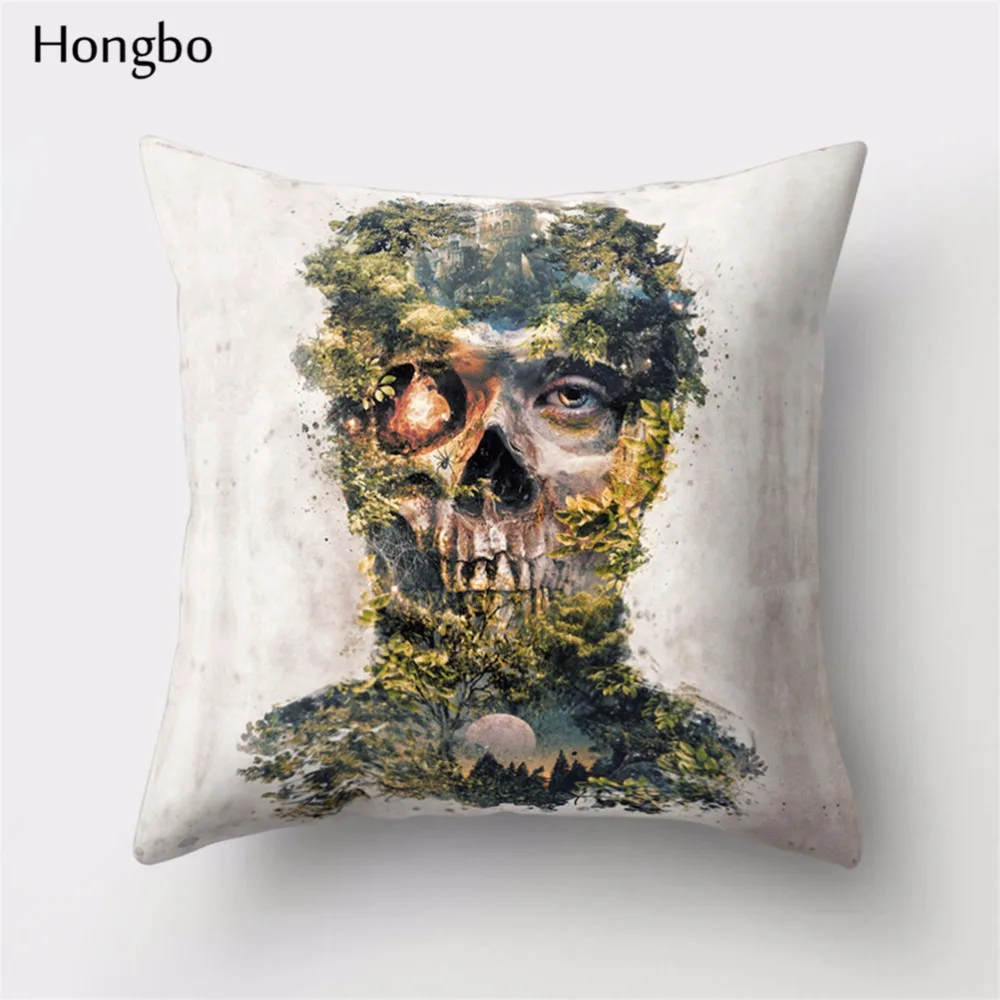 Hongbo 1 шт. наволочка цветок череп Лось Хэллоуин Полиэстеровая Подушка Чехол для дивана декоративная