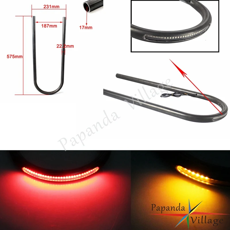 

Motorbike Cafe Racer 7/8" 22mm LED Taillight Rear Seat Hoop Frame Loop Tracker End for BMW R Yamaha Suzuki Honda CB 125 150 450