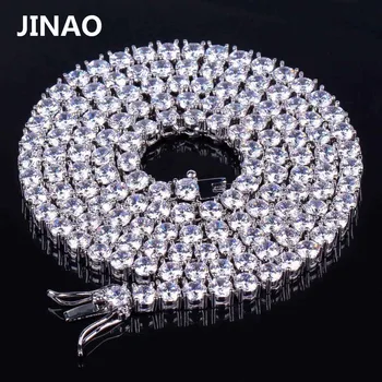 

JINAO Hip Hop Necklace AAA Cubic Zirconia Micro Paved All Iced Out Tennis Bling Lab CZ Stones Necklace 20",24"gift