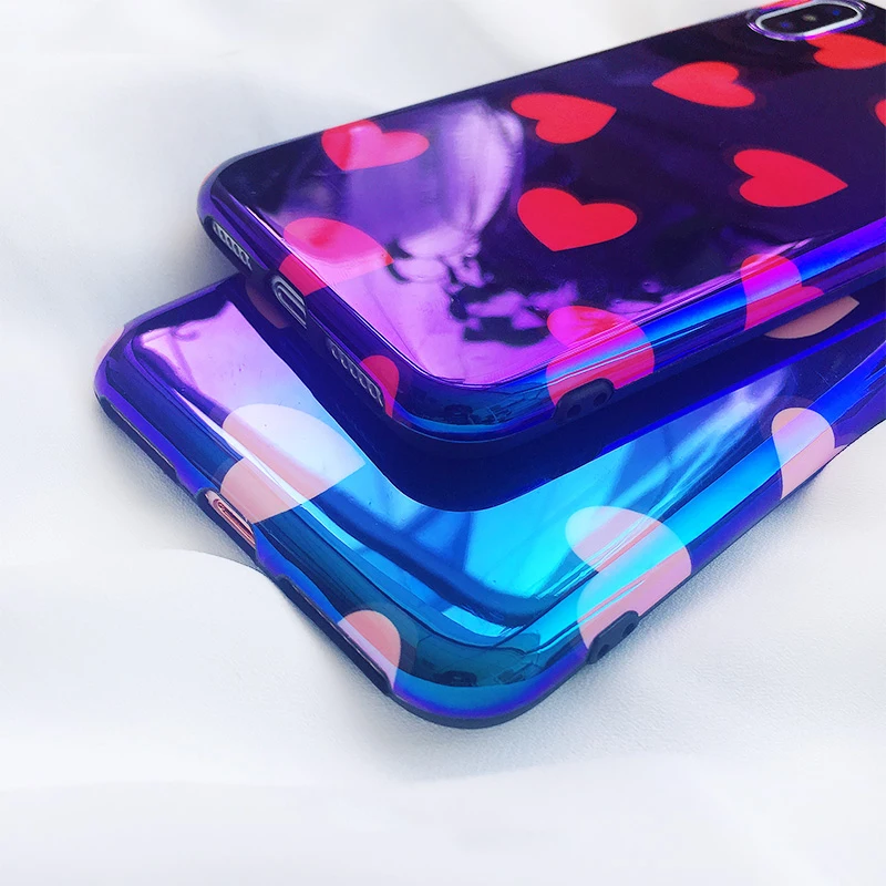 LOVECOM Blu-Ray чехол для телефона для iPhone 11 Pro Max XR XS Max X 6 6S 7 8 Plus Love Heart мягкая IMD Милая Глянцевая задняя панель чехол в подарок