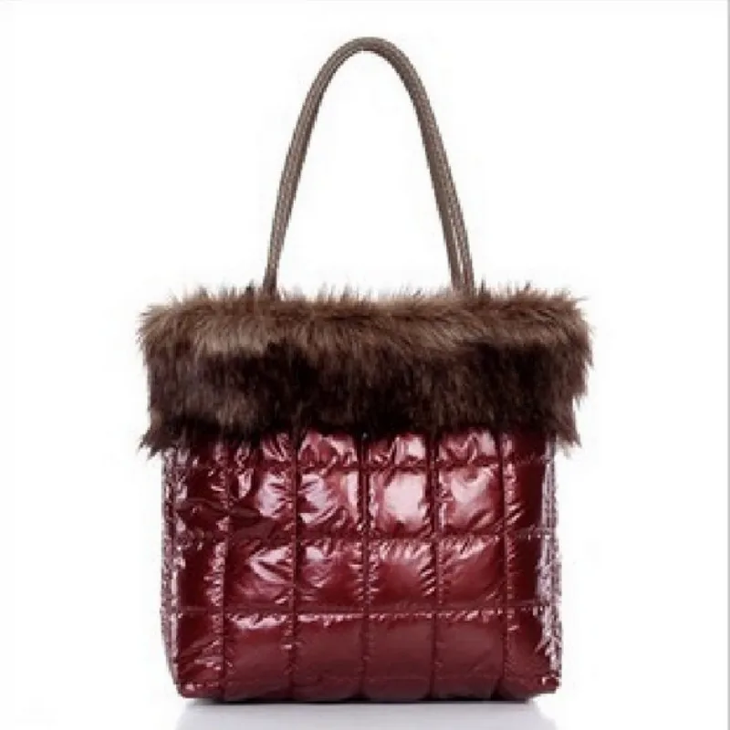 

Winter Women's Handbag Fashion Down Jacket Bag Soft Space Cotton Bags Ladies Cotton Padded Shoulder Bag Big Tote Crossbody Bags