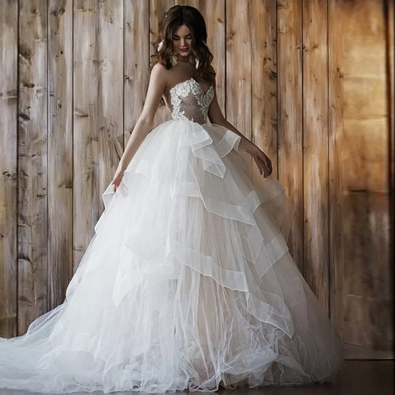 

High End Boho Puffy Tulle Skirts For Wedding Party Tiered Ruched Custom Made Women Clothing Floor Length Long Tulle Skirt