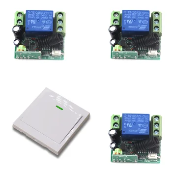 

DC 12V RF Wireless Switch Remote Control Switch 10A 1CH Receiver Mini Relay Wall Transmitter For Light Motor Gate 315/433Mhz