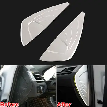 

2pcs Car Interior ABS Silver Dashboard Side Panel Cover Decoration Trim Fit For BMW X1 2016 2017 Car Styling Accessories Covers