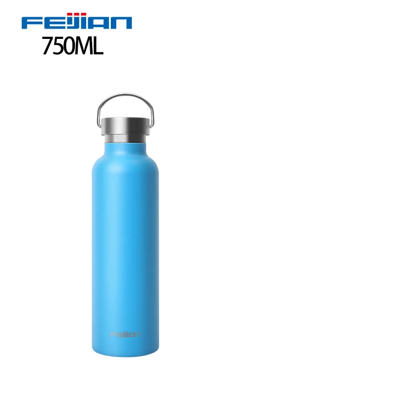 Feijian Sports Thermos bottle Stainless Steel Insulated Outdoor Drinking Water Bottle Vacuum flask travel kettle shaker - Цвет: 750ml  blue